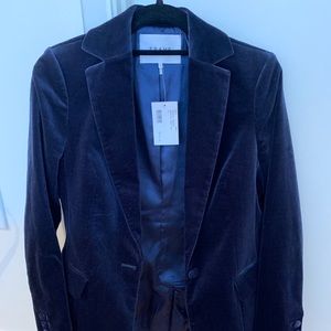 Frame Navy Velvet Blazer